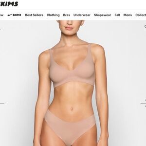 skims naked plunge bra- clay